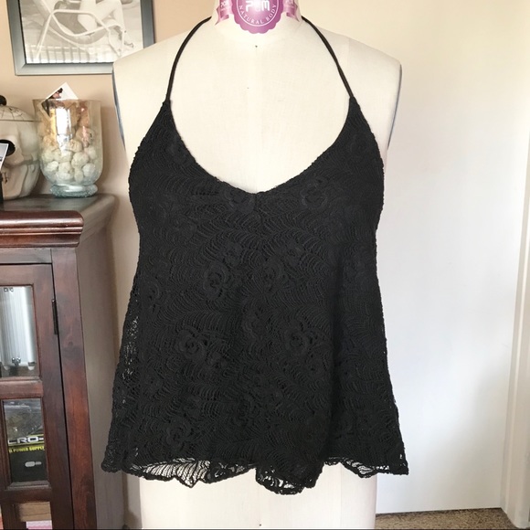 Pins and Needles Lace Deepv Halter Tunic Top - Picture 4 of 7